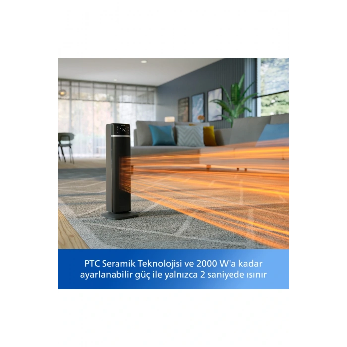 Philips 5000 Serisi Akıllı Kule Tipi Seramik Isıtıcı, 2 Saniyede Hızlı ısıtma, CX5120/11
