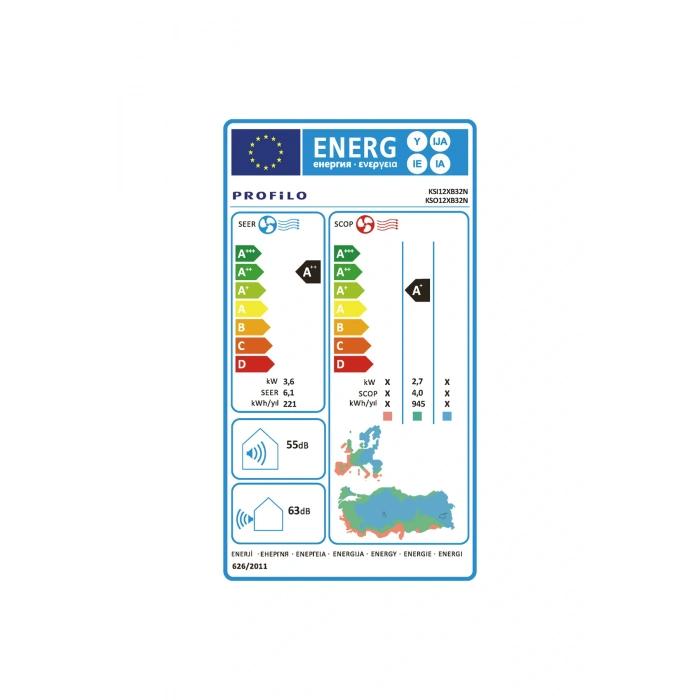 Profilo KSX12XB32N A++ 12000 BTU Inverter Duvar Tipi Klima