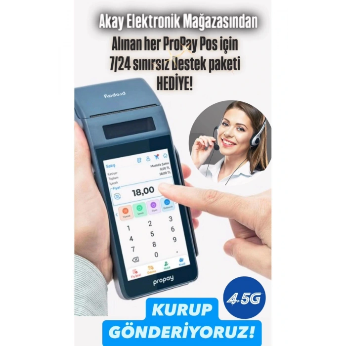 Profilo Propay P1000 Android Yazarkasa Pos 4G Sim kart hediyeli Kurup Gönderilir