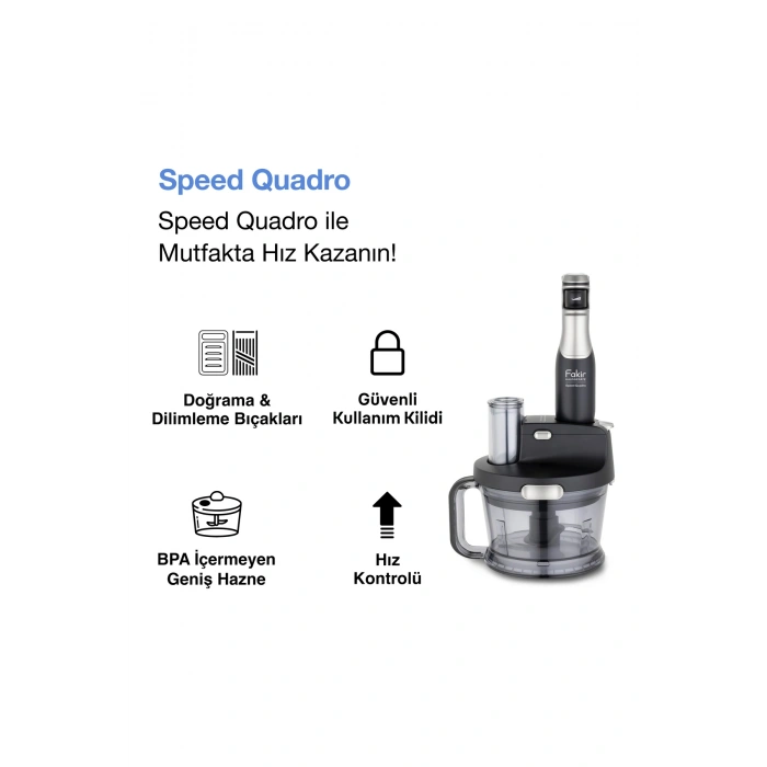 Fakir Speed Quadro Blender Seti Black & Silver