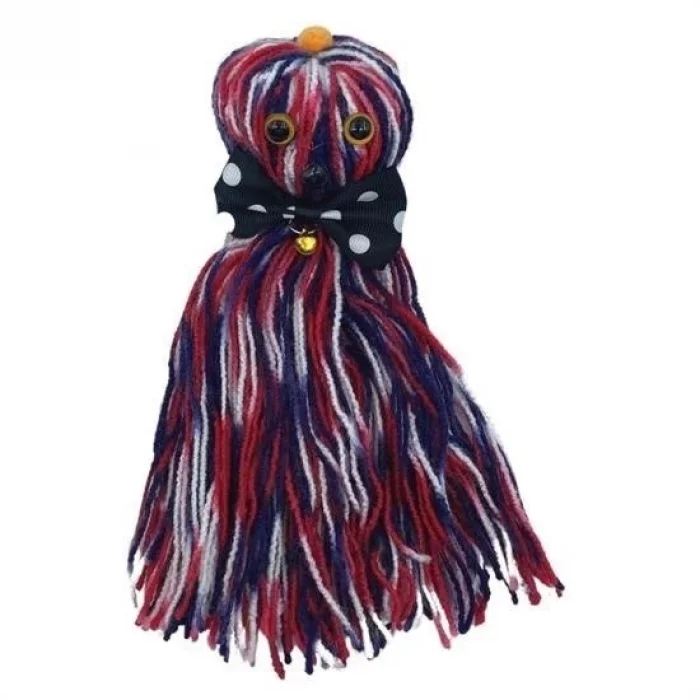 BUFFER® Ahtapot Şekilli Zilli Ve İpli Rengarenk Püsküllü Sevimli KediOyuncağı