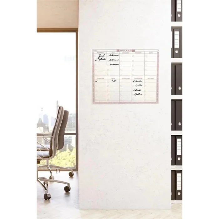 BUFFER® Şeffaf Kendiliğinden Yapışkanlı Kalemli Haftalık Planlayıcı 40cm-50cm