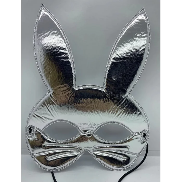 Gümüş Renk Kumaş Tavşan Maskesi
