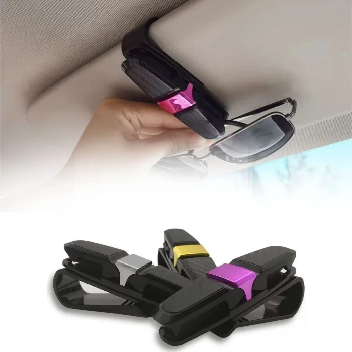 BUFFER® Araç İçi Güneşliğe Takılan 2li Gözlük,Kart,Para Takmalık Aparat