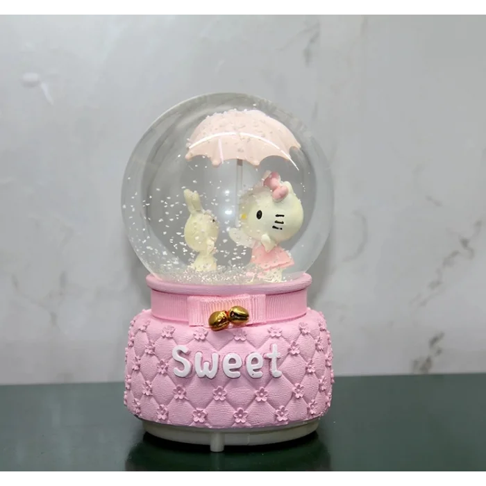 Hello Kitty Işıklı Müzikli Kar Küresi Orta Boy Model 2