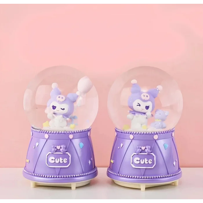 Kuromi Işıklı Müzikli Kar Küresi Orta Boy Model 3