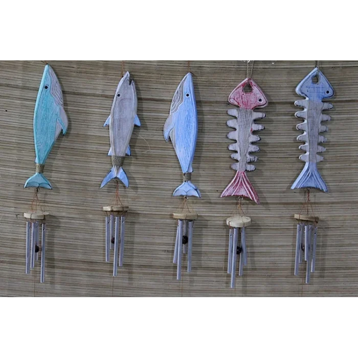 Ahşap Balıklı Metal Çan