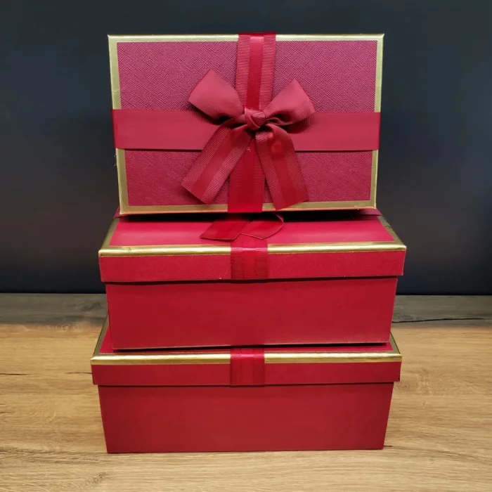 Tasarım 3lü Kurdeleli Hediye Kutusu Seti
