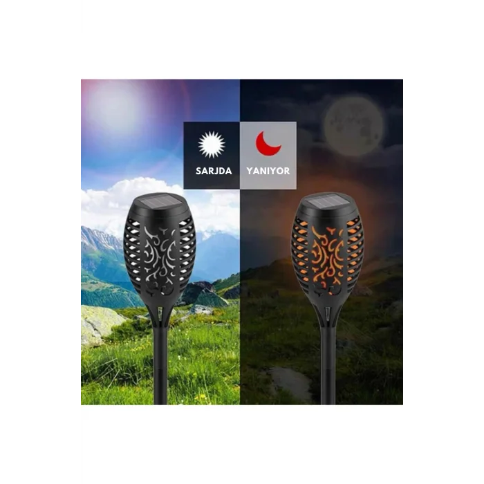 Solar Alev Efektli Bahçe Lambası
