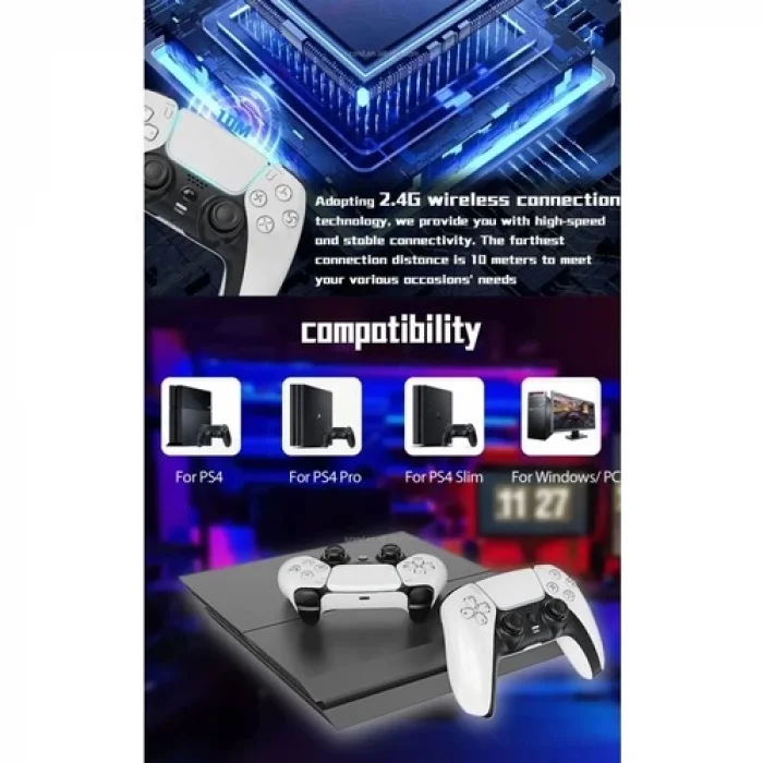 P4 Plus Bluetooth Titreşimli Ps4/ps5 Uyumlu Pc Telefon Joystick Kablosuz Oyun Kolu