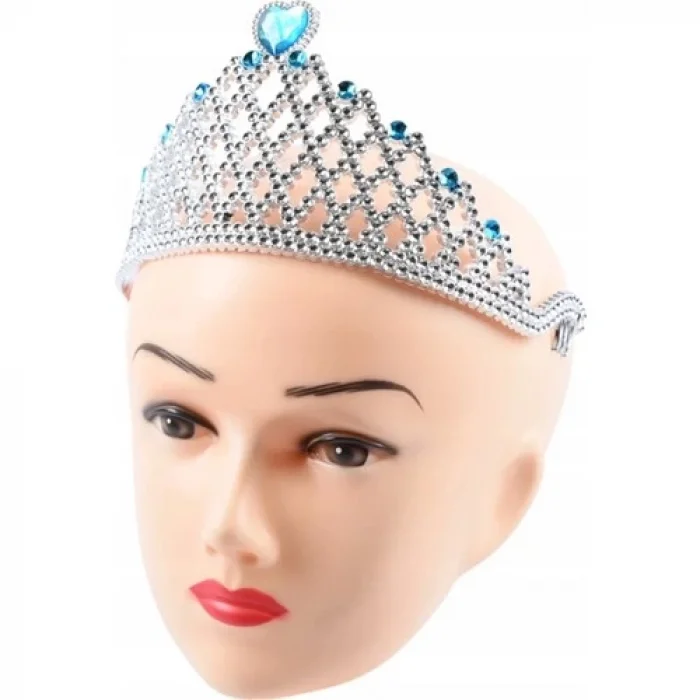 The Best Nzm Mavi Kalpli Gümüş Renk Kraliçe Tacı Prenses Tacı