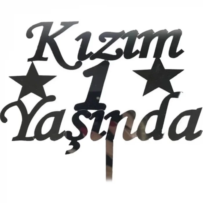 The Best Nzm Kızım 1 Yaşında Ilk Yaş Doğum Günü Partisi Pleksi Pasta Süsü Gümüş Renk