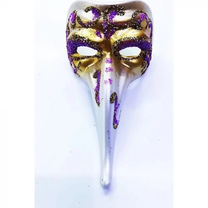 The Best Nzm Fuşya Renk Işlemeli Seramik Malzemeden Imal Venedik Uzun Maske Magnet