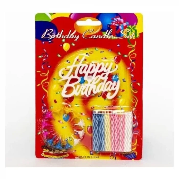 The Best Nzm Rengarenk Mumlu Beyaz Happy Birthday Yazılı Doğum Günü Mumu 12 Adet