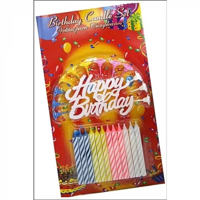 The Best Nzm Rengarenk Mumlu Beyaz Happy Birthday Yazılı Doğum Günü Mumu 12 Adet