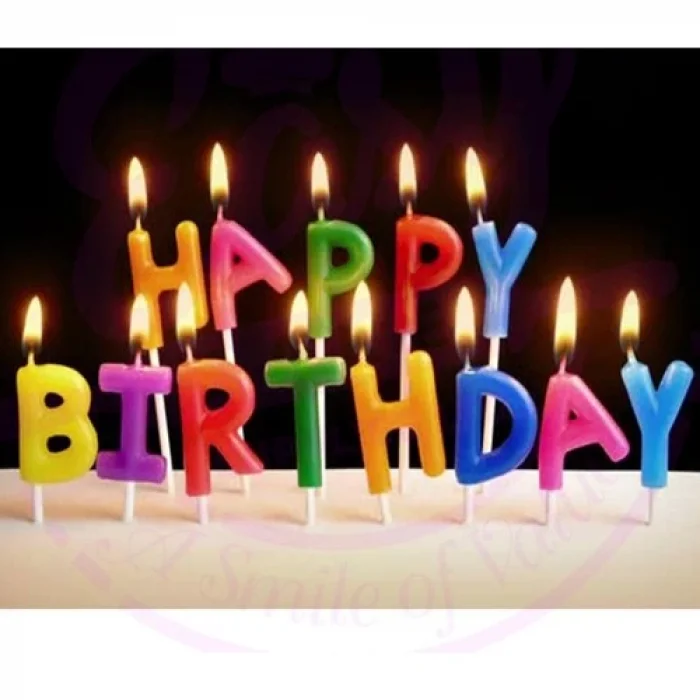 The Best Nzm Rengarenk Happy Birthday Yazılabilen Doğum Günü Mumu