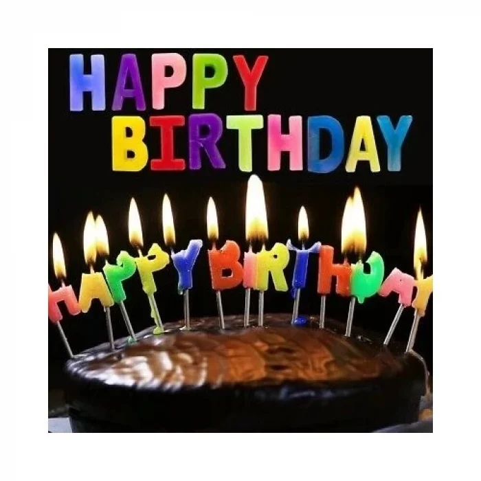 The Best Nzm Rengarenk Happy Birthday Yazılabilen Doğum Günü Mumu