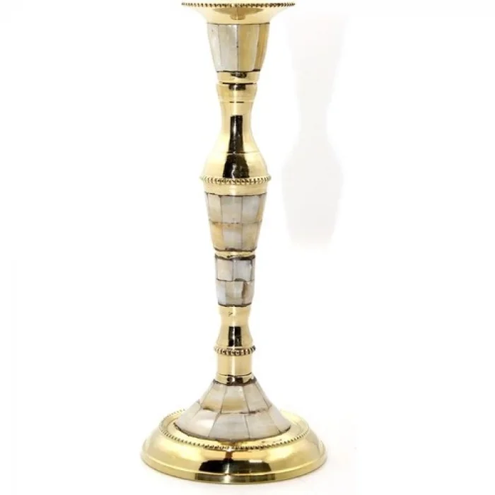 Tekli Pirinç Sedefli Şamdan 6023