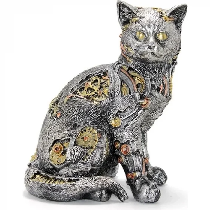 Steampunk Polyester Kedi Figürü ALK2454