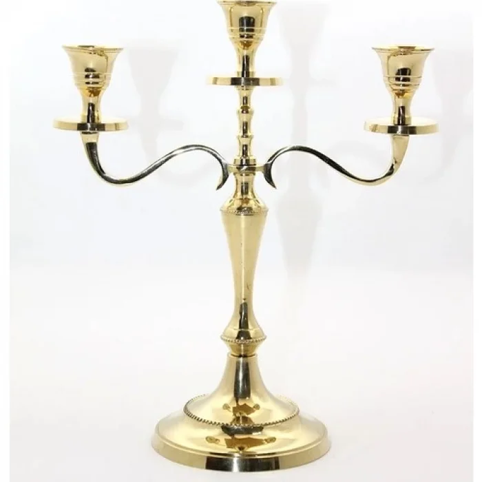 Pirinç 3lü Şamdan 4612