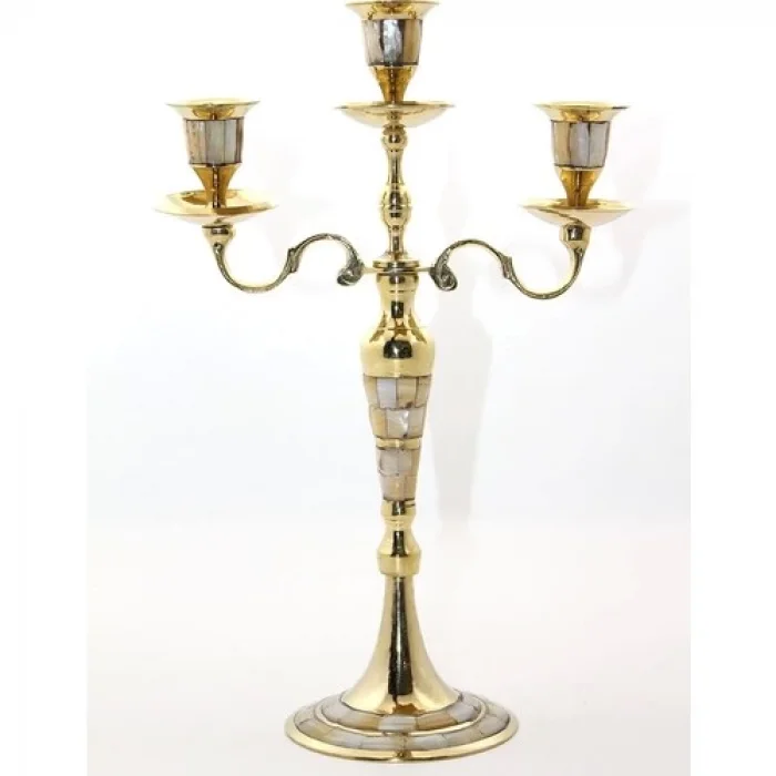 Pirinç Sedefli 3lü Şamdan 26096