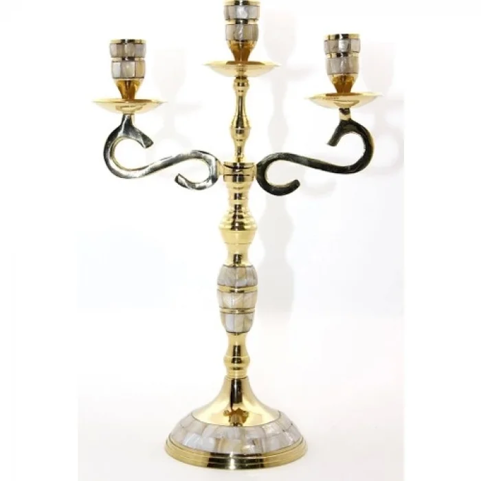 Pirinç Sedefli 3lü Şamdan 18912