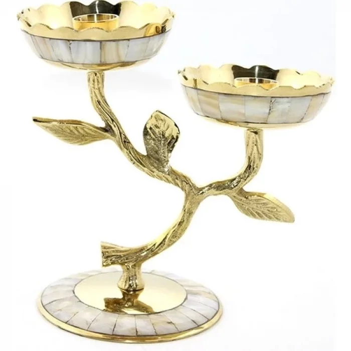 Pirinç Sedefli 2li Şamdan 5934