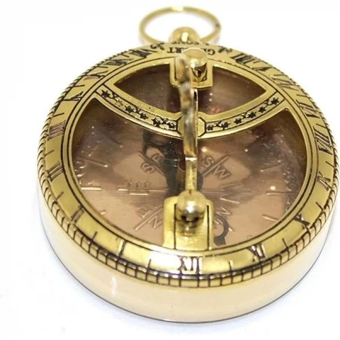 Pirinç Güneş Saati ve Pusula Modeli 7830