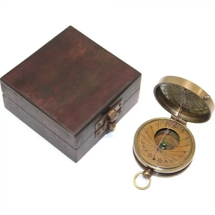 Ahşap Kutulu Pirinç Pusula KSK123