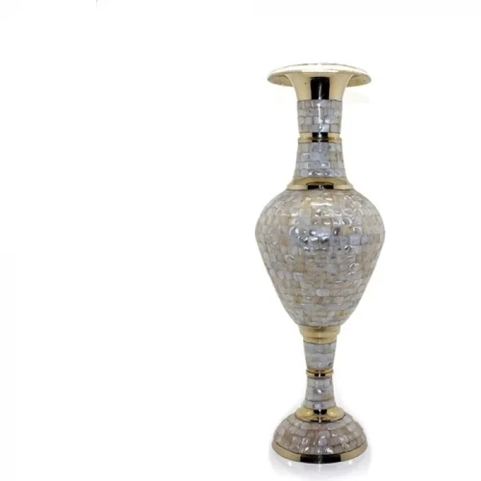 Pirinç Sedefli Vazo 45 cm KSK129