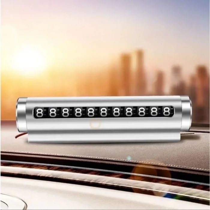 BUFFER® Alüminyum Kasa Gri Renk Çevirmeli Araç Içi Telefon Numaratörü Park Oto Numaratörü