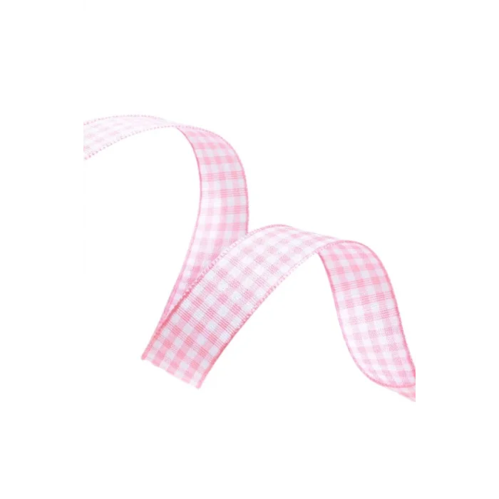 Tafta Ekoseli Kurdele 25 mm Pudra 1 Metre