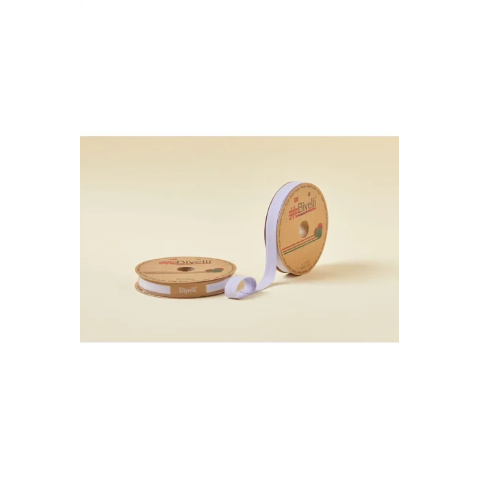 Biye Koton Katlı D25 Lila 2 cm 25 Metre %65 Koton %35 Polyester