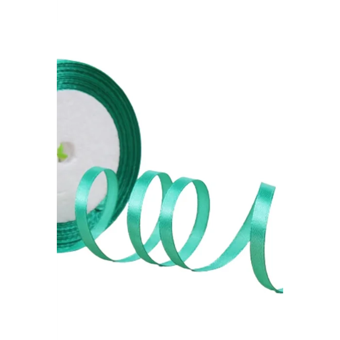 Saten Kurdele 6 mm Su Yeşili 70 Metre