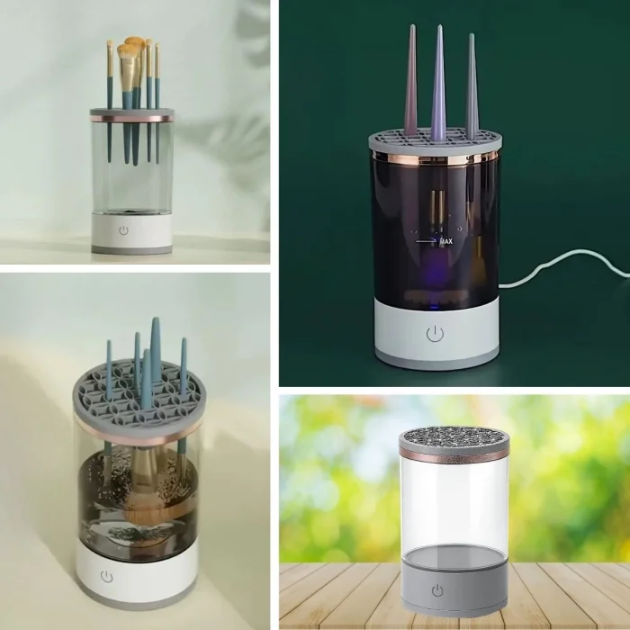 BUFFER® USB Şarjlı Makyaj Fırçası Temizleyici Aparat Hızlı Kurutmalı, Çok Yönlü Fırça Temizleyici