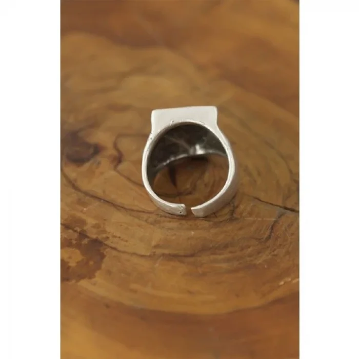 Karce Göz Detay Metal Ayarlanabilir Erkek Yüzük