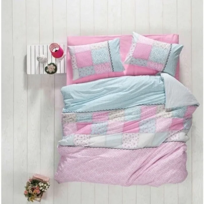 Elegant Pembe Nevresim Takımı Çift Kişilik