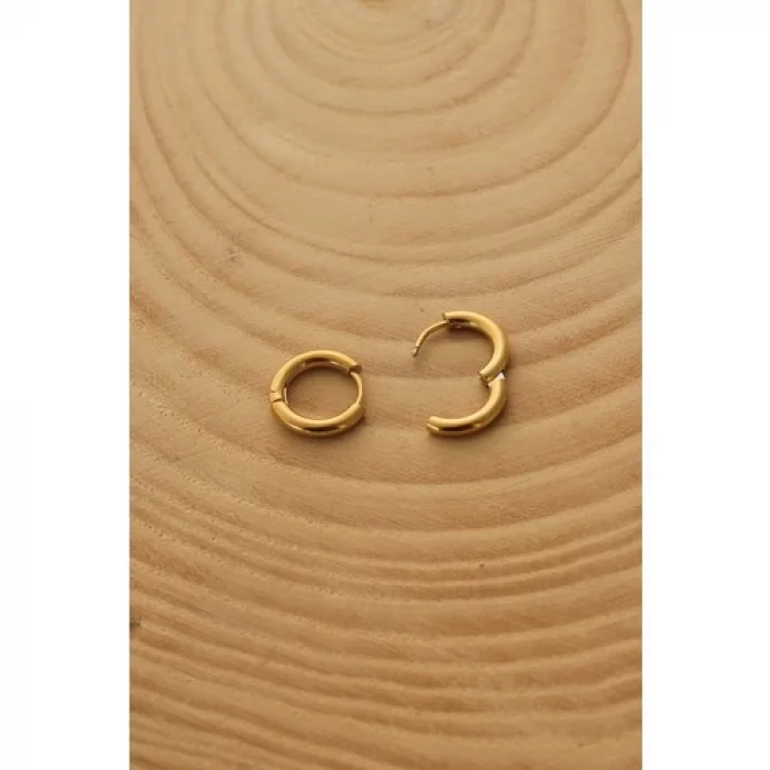 Karce Gold Renk Halka Erkek Küpe