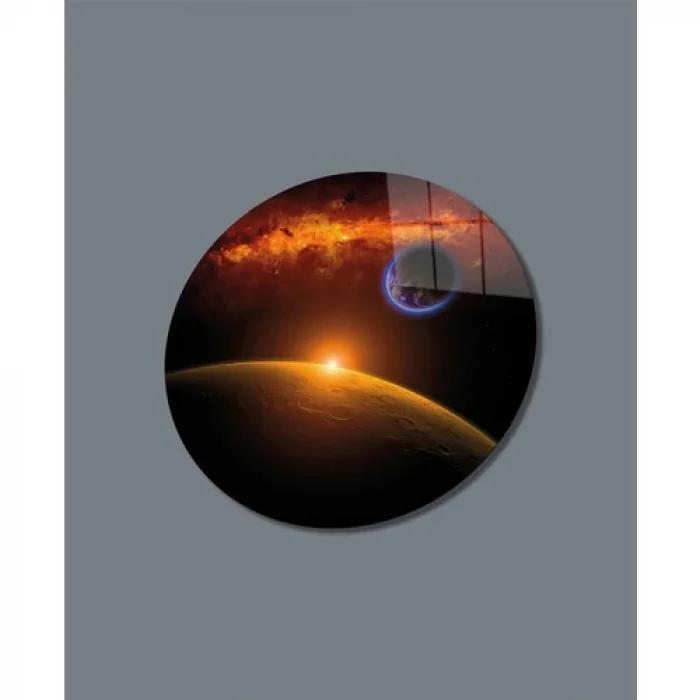 Gezegen Oval Cam Tablo