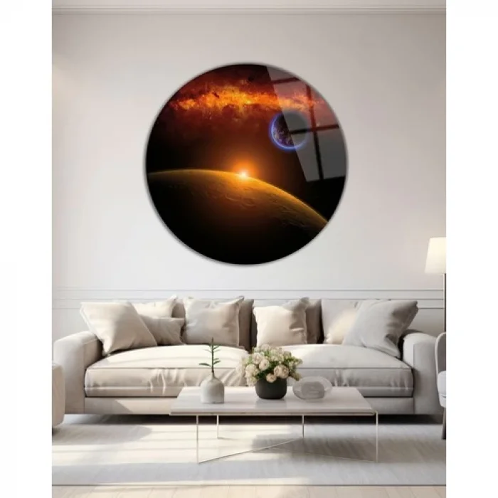 Gezegen Oval Cam Tablo