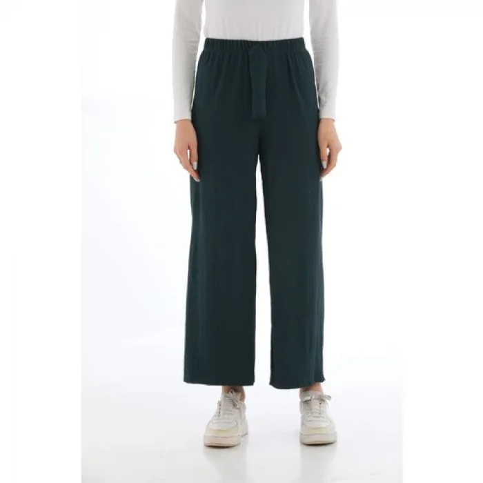 Arvin Pijama Kadın Beli Latikli Bol Paça Pantolon Oversize Yazlık