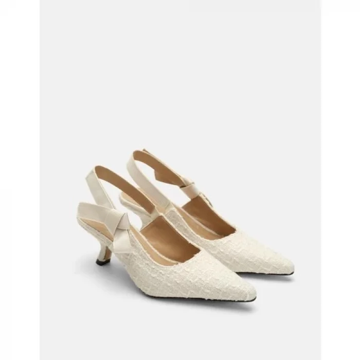 Leria Tüvit Kumaşlı Ayakkabı - Ekru