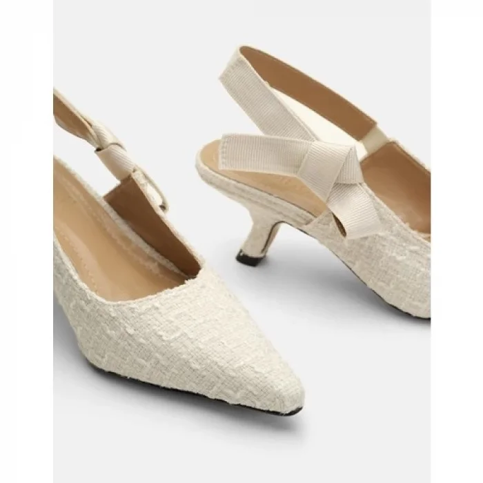 Leria Tüvit Kumaşlı Ayakkabı - Ekru