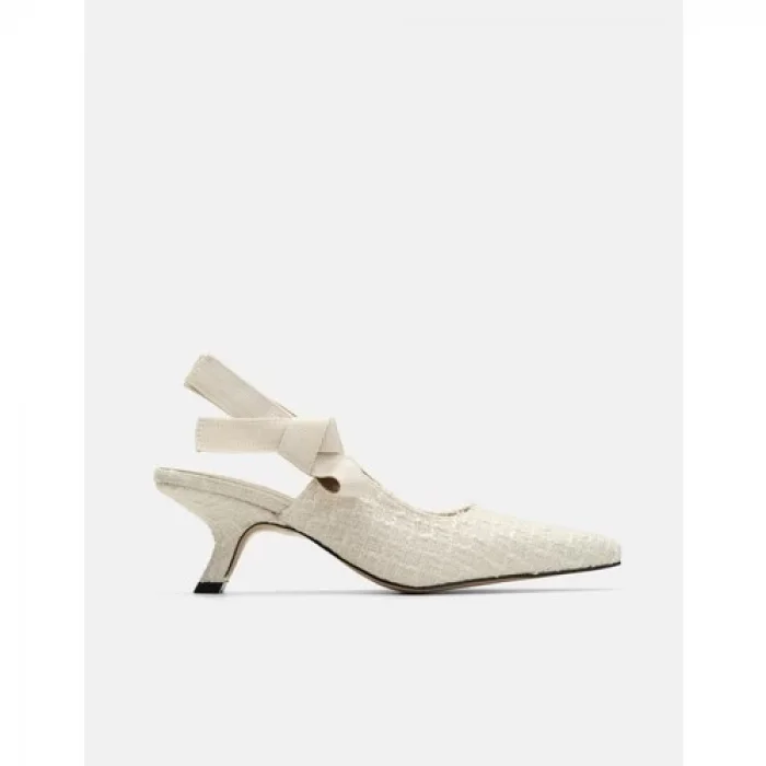 Leria Tüvit Kumaşlı Ayakkabı - Ekru