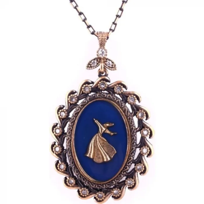 Bijuzeyn Semazen Zirkon Taşlı Mavi Kolye