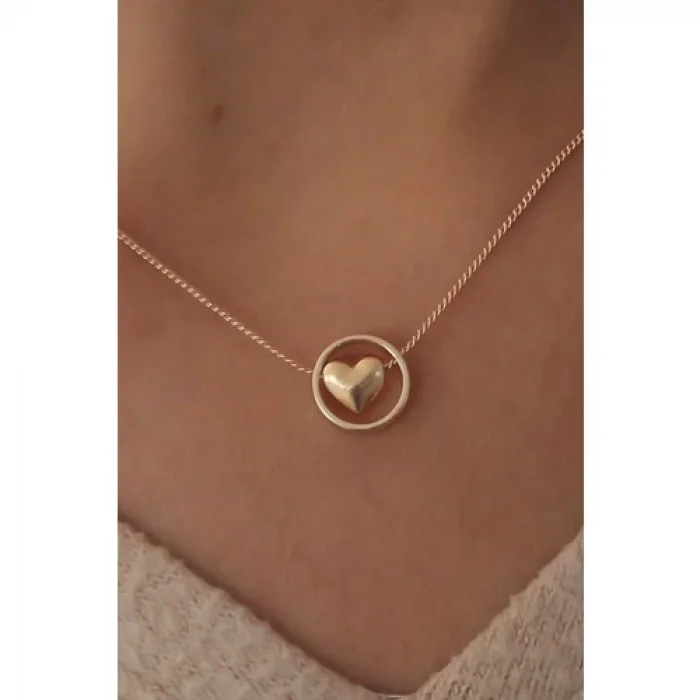 Karce CLZ943  Gold Renk Kalp Figür Kadın Kolye