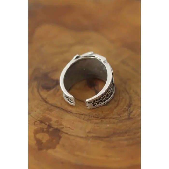 Colezium CLZ741 -  Kart Desenli Metal Ayarlanabilir Erkek Yüzük