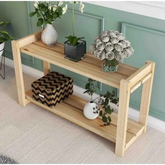 Ahşap Kitaplık Raf Saksılık Mutfak Rafı 60X40X30