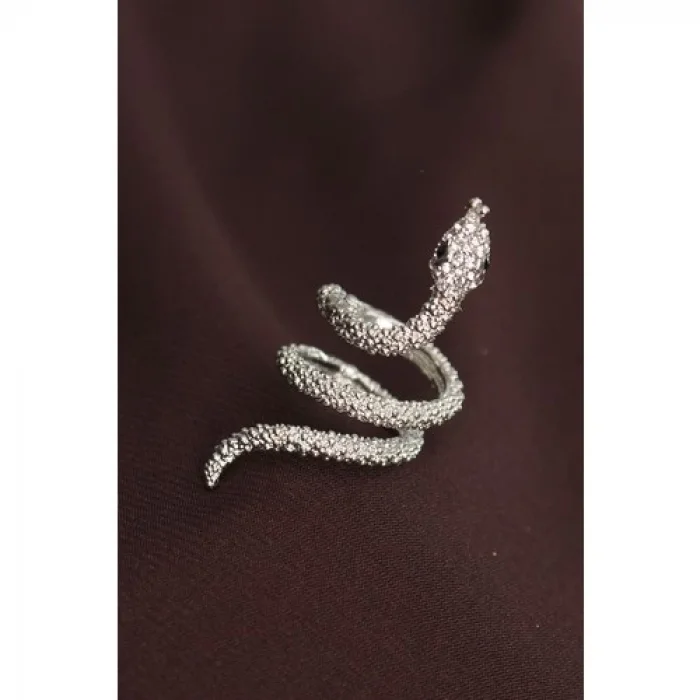 Colezium CLZ943  Ayarlanabilir Silver Renk Zirkon Taşlı Yılan Yüzük