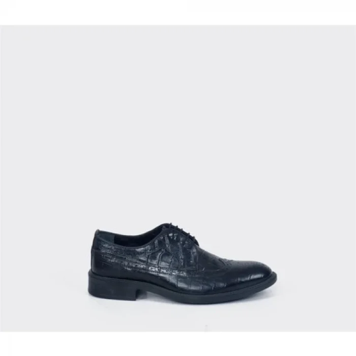 Rrm Erkek Deri Siyah Kroko Bagcikli Klasik Ayakkabı